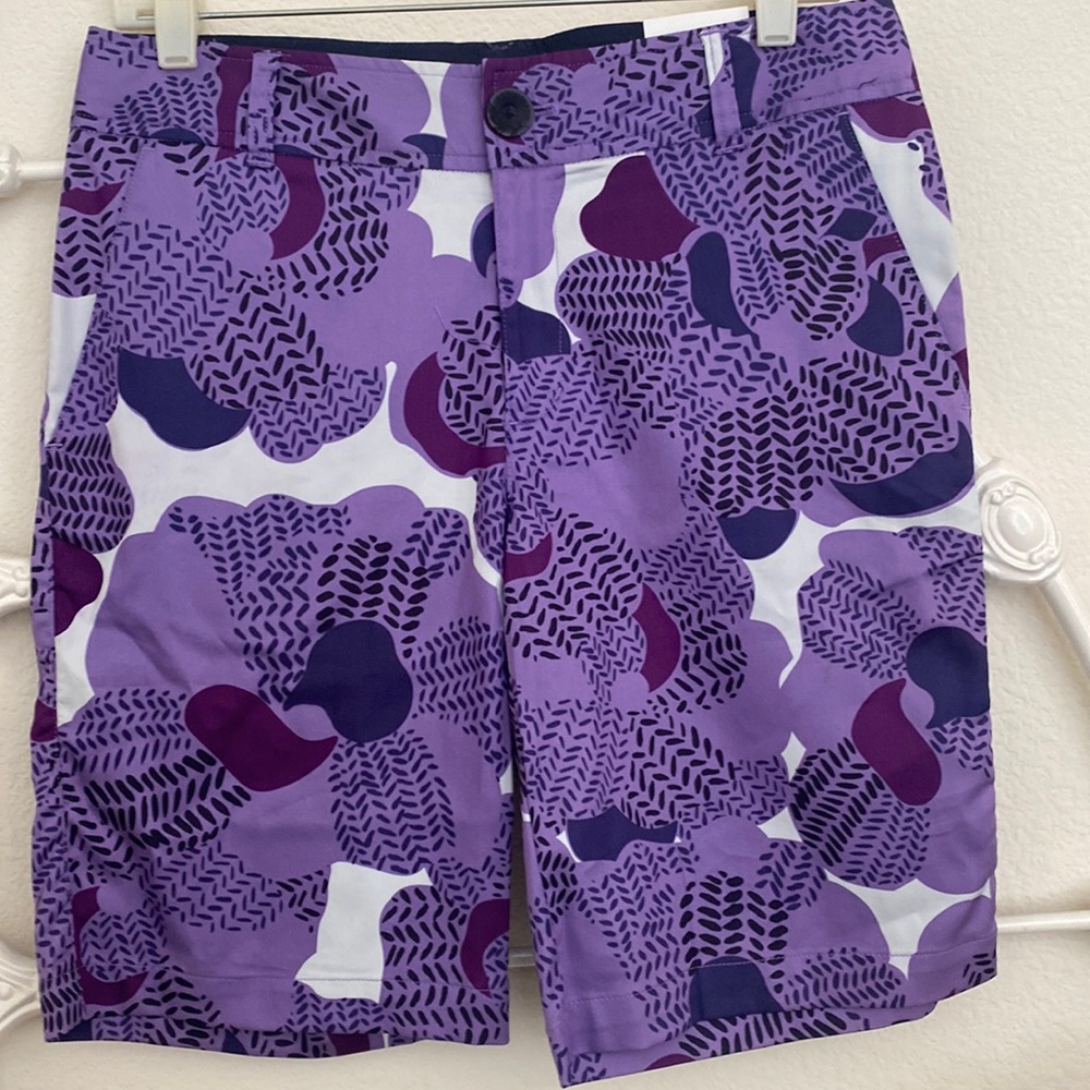NWT Ashworth Golf Shorts Purple Florals SZ 4